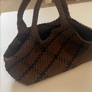 Elegant Brown Woven Tote Bag